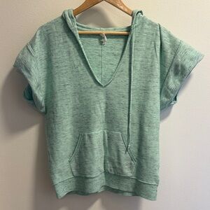 Daily Practice Mint Green Hooded Short-Sleeve Top